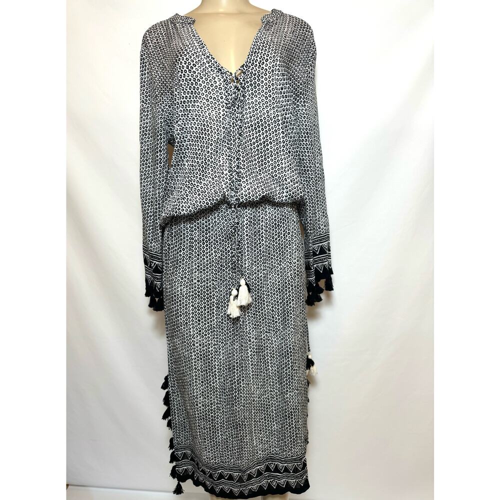 CoolChange Women's Tie Neck Long Sleeve Shirtdress Size Medium